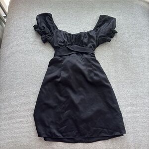 Francesca’s Miami Black Mini Dress with Puff Sleeves